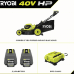 RYOBI 40V HP Brushless Whisper Series 21″ Walk Behind Self-Propelled All Wheel Drive Lawn Mower