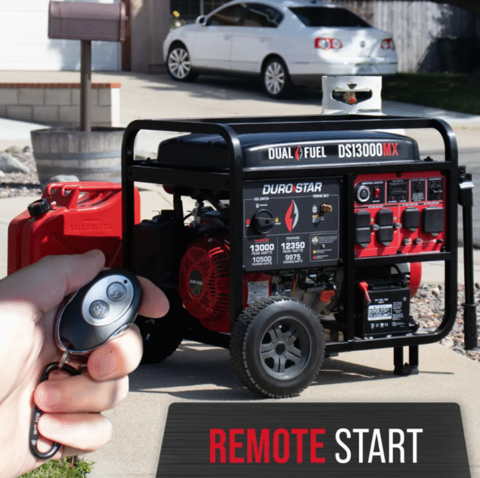 DUROSTAR 13000 WATT PUSH BUTTON START DUAL FUEL PORTABLE GENERATOR