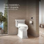 Kohler PureWash E750 Elongated Bidet Seat with Touchscreen Remote Control with Two Programmable User Presets, Continuously Heated Water, Front and Rear Wash Modes, Adjustable Water Temperature and Pressure, Automatically UV Light Self-Cleaning Stainless Steel Wand, Heated Seat, Warm-air Drying System, Carbon Filter, and LED Nightlight Technology White