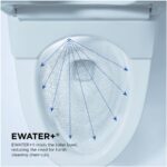 TOTO Neorest AS 0.8 / 1 GPF Dual Flush One Piece Elongated Chair Height Toilet with Integrated Smart Bidet Seat, Auto / Tornado Flush, PREMIST, and EWATER+ Cotton