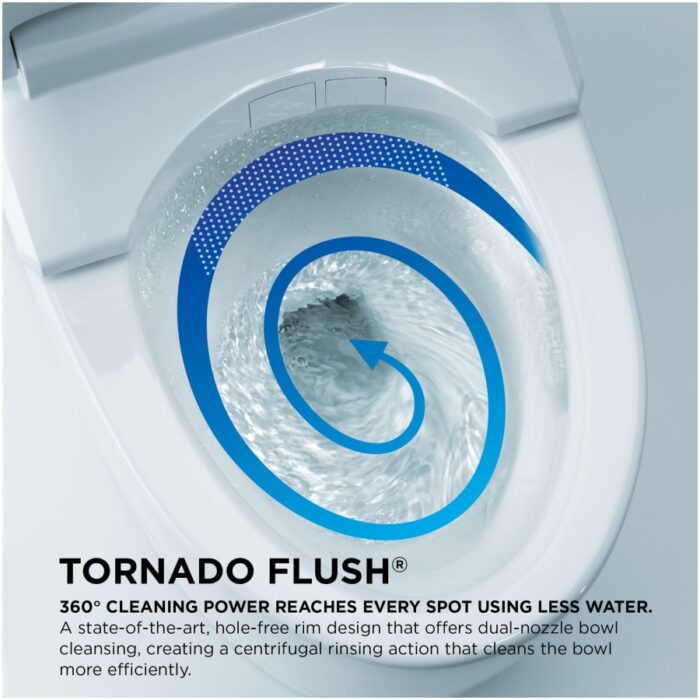 TOTO Neorest NX1 0.8 / 1 GPF Dual Flush Elongated Chair Height Toilet with Integrated Smart Bidet Seat, Tornado Flush, PREMIST, CEFIONTECT, and EWATER+