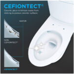 TOTO Aquia IV 0.9 / 1.28 GPF Dual Flush Two Piece Elongated Chair Height Toilet with Push Button Flush - Bidet Seat Included Cotton