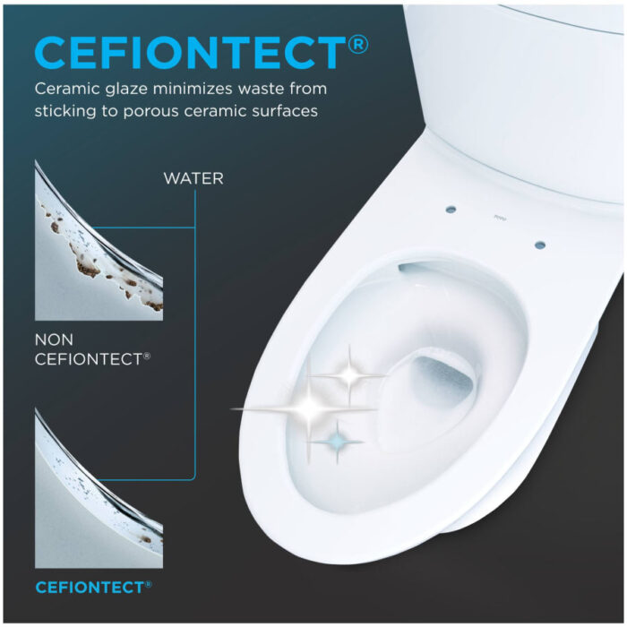 TOTO Aquia IV 0.9 / 1.28 GPF Dual Flush Two Piece Elongated Chair Height Toilet with Push Button Flush - Bidet Seat Included Cotton