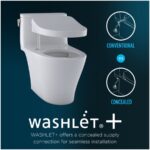 TOTO Aquia IV 0.9 / 1.28 GPF Dual Flush Two Piece Elongated Chair Height Toilet with Push Button Flush - Bidet Seat Included Cotton