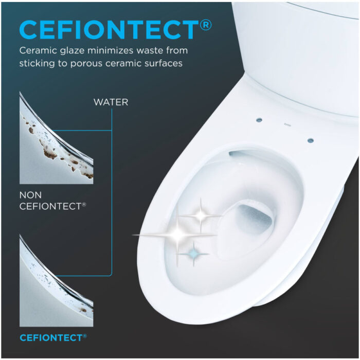 TOTO Aquia IV 0.9 / 1.28 GPF Dual Flush Two Piece Elongated Chair Height Toilet with Washlet+ S7A Auto Open / Flush Bidet Seat and Push Button Flush