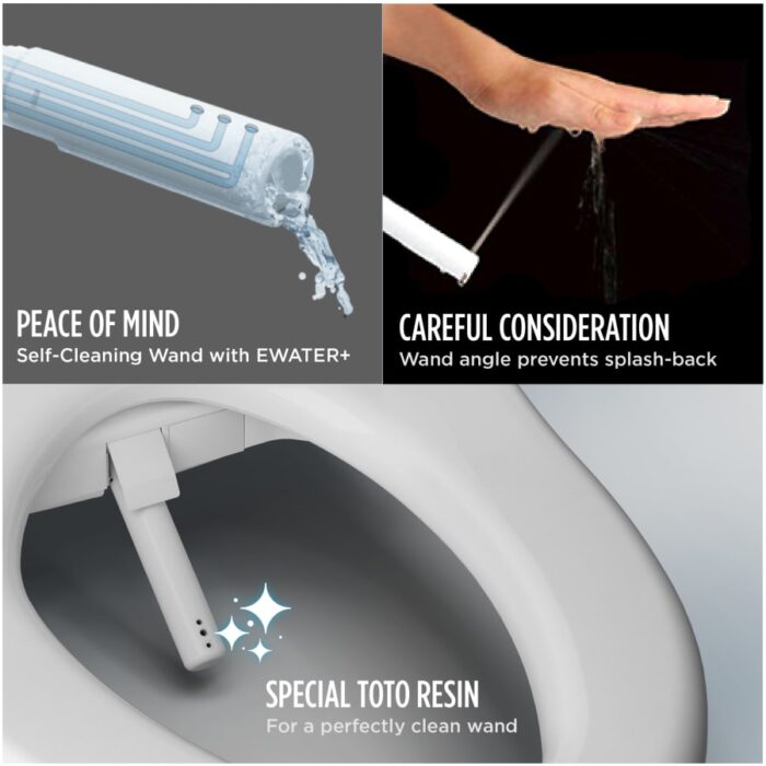 TOTO Aquia IV 0.9 / 1.28 GPF Dual Flush Two Piece Elongated Chair Height Toilet with Washlet+ S7A Auto Open / Flush Bidet Seat and Push Button Flush