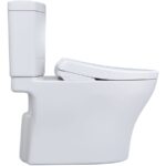 TOTO Aquia IV 0.9 / 1.28 GPF Dual Flush Two Piece Elongated Chair Height Toilet with Washlet+ S7A Auto Open / Flush Bidet Seat and Push Button Flush