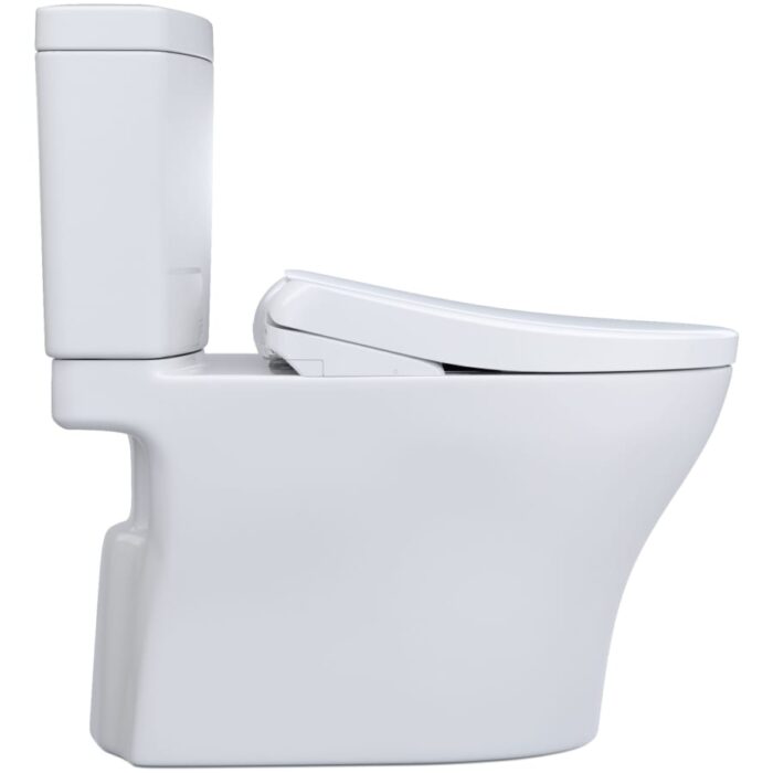 TOTO Aquia IV 0.9 / 1.28 GPF Dual Flush Two Piece Elongated Chair Height Toilet with Washlet+ S7A Auto Open / Flush Bidet Seat and Push Button Flush