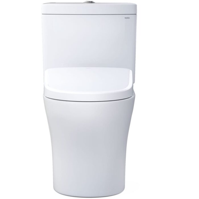 TOTO Aquia IV 0.9 / 1.28 GPF Dual Flush Two Piece Elongated Chair Height Toilet with Washlet+ S7A Auto Open / Flush Bidet Seat and Push Button Flush