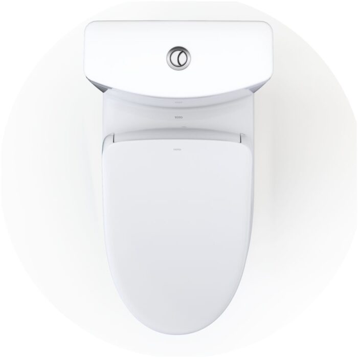 TOTO Aquia IV 0.9 / 1.28 GPF Dual Flush Two Piece Elongated Chair Height Toilet with Washlet+ S7A Auto Open / Flush Bidet Seat and Push Button Flush