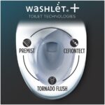 TOTO Aquia IV 0.9 / 1.28 GPF Dual Flush One Piece Elongated Chair Height Toilet with Push Button Flush - Bidet Seat Included Cotton