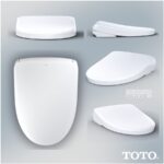 TOTO S7A Washlet Elongated Bidet Toilet Seat with EWATER+ Wand / Bowl Cleaning, Auto Open / Close Contemporary Lid, and Auto Flush Compatible