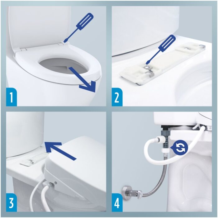 TOTO S7A Washlet Elongated Bidet Toilet Seat with EWATER+ Wand / Bowl Cleaning, Auto Open / Close Contemporary Lid, and Auto Flush Compatible