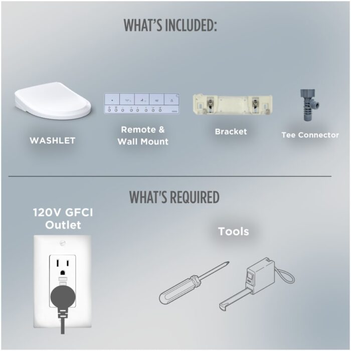 TOTO S7A Washlet Elongated Bidet Toilet Seat with EWATER+ Wand / Bowl Cleaning, Auto Open / Close Contemporary Lid, and Auto Flush Compatible