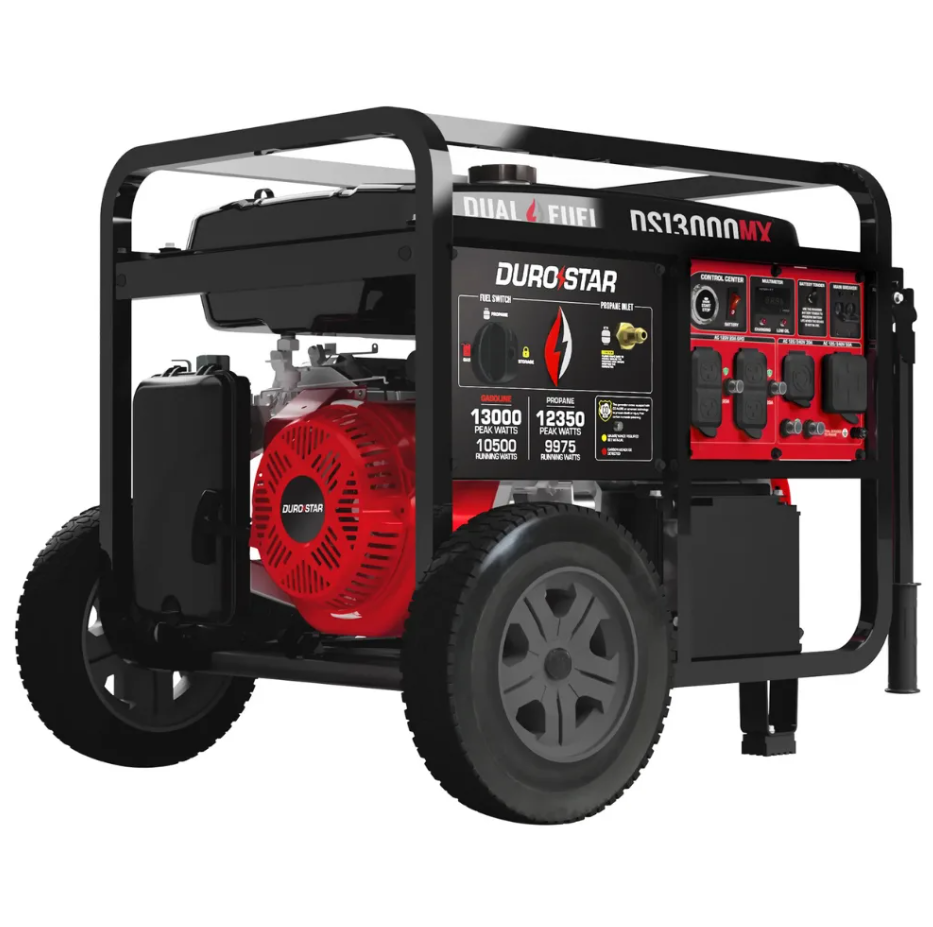 DUROSTAR 13000 WATT PUSH BUTTON START DUAL FUEL PORTABLE GENERATOR