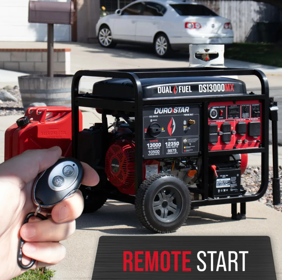 DUROSTAR 13000 WATT PUSH BUTTON START DUAL FUEL PORTABLE GENERATOR